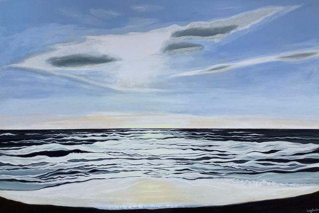 LB27 Melyn by Lucy Burden, 150 x 100cm Acrylic on canvas