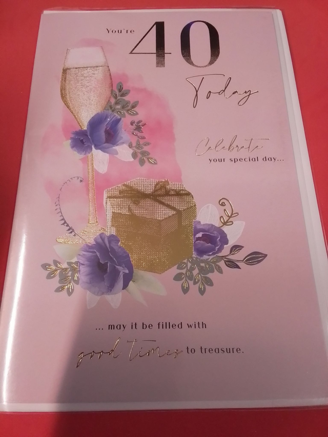 40th Birthday Card Modern 