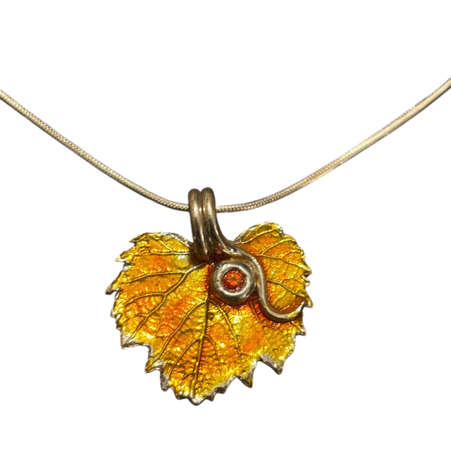 ORANGE Feuille de vigne en argent écologique