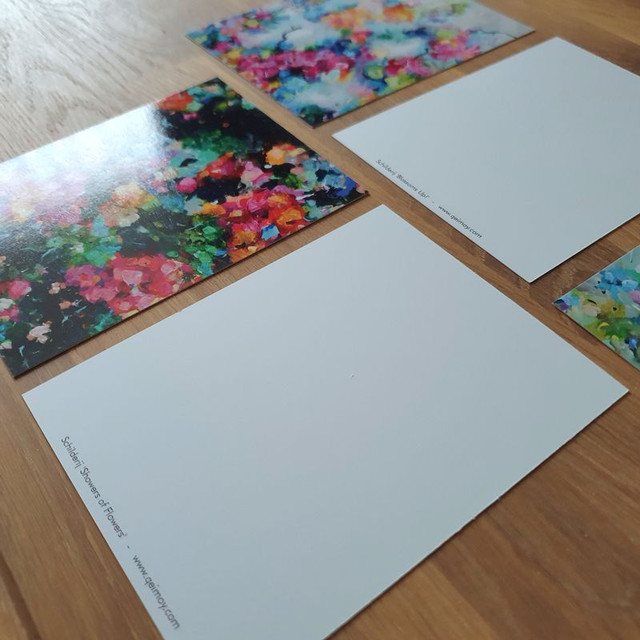 Kaartenset (glanzend) 5 stuks, incl. enveloppen wit (set c)