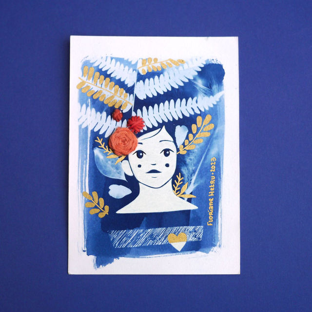 CYANOTYPE MINI // avec dorures et broderie ✨🪡