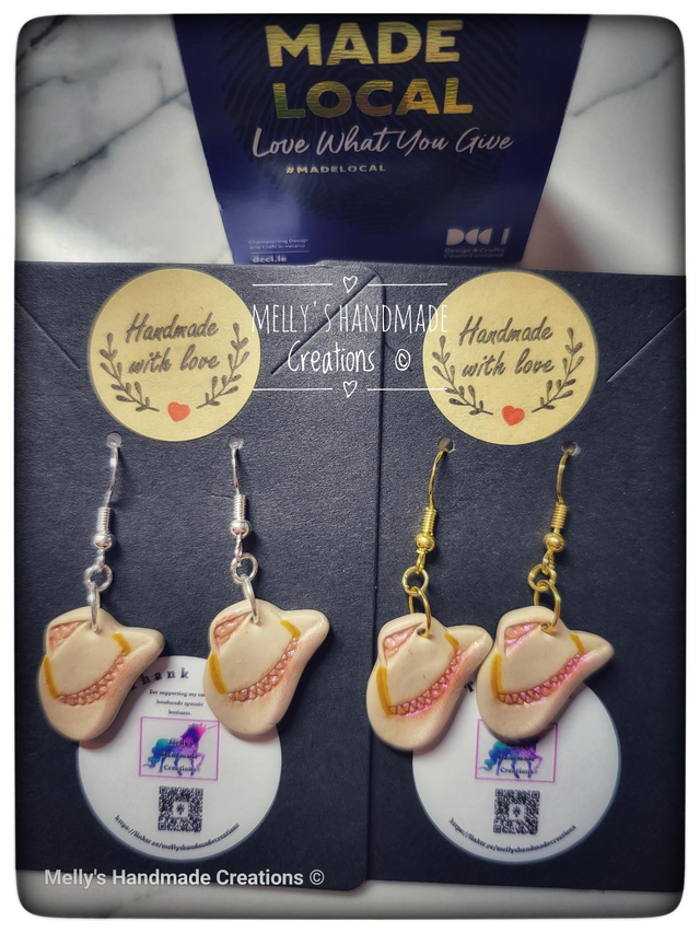 Cowboy hat dangle earrings 