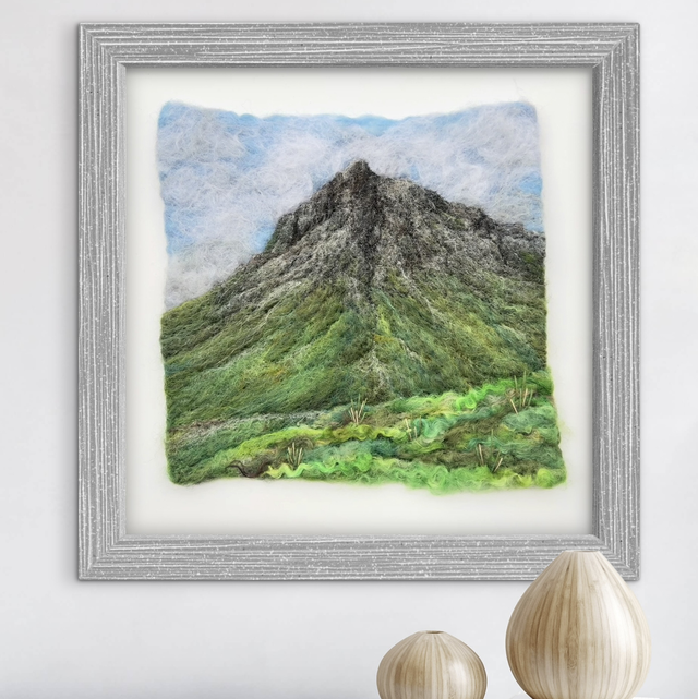 Framed Felt Original of the View of the Buachaille 