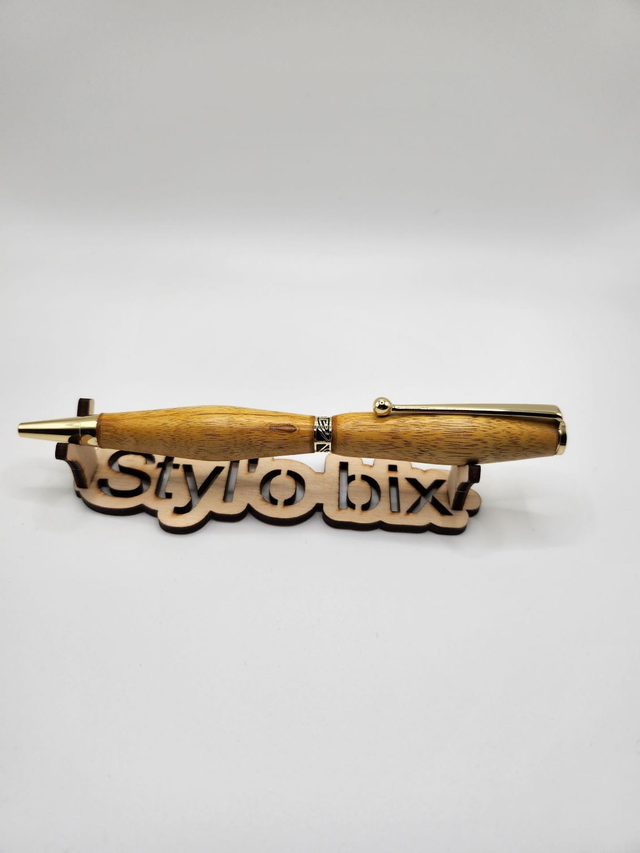 Stylo en murier noir plaqué or 24 ct  