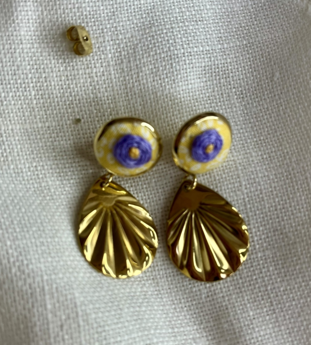 Boucles d’oreilles *Rosalie* Jaune/violet
