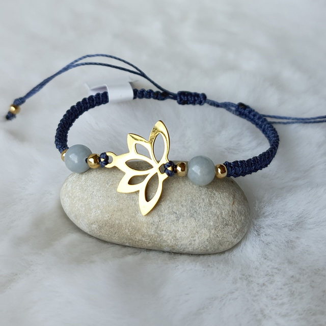 Bracelet femme Lotus &amp; Pierres "Angélite"