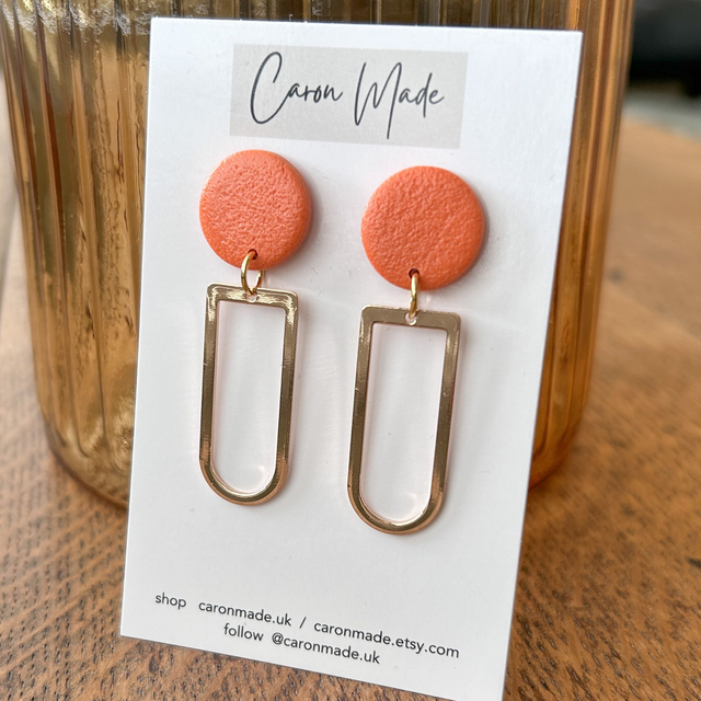Muted orange and gold earrings 