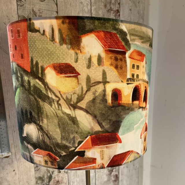 Italian Villa Sunset Drum Lampshade