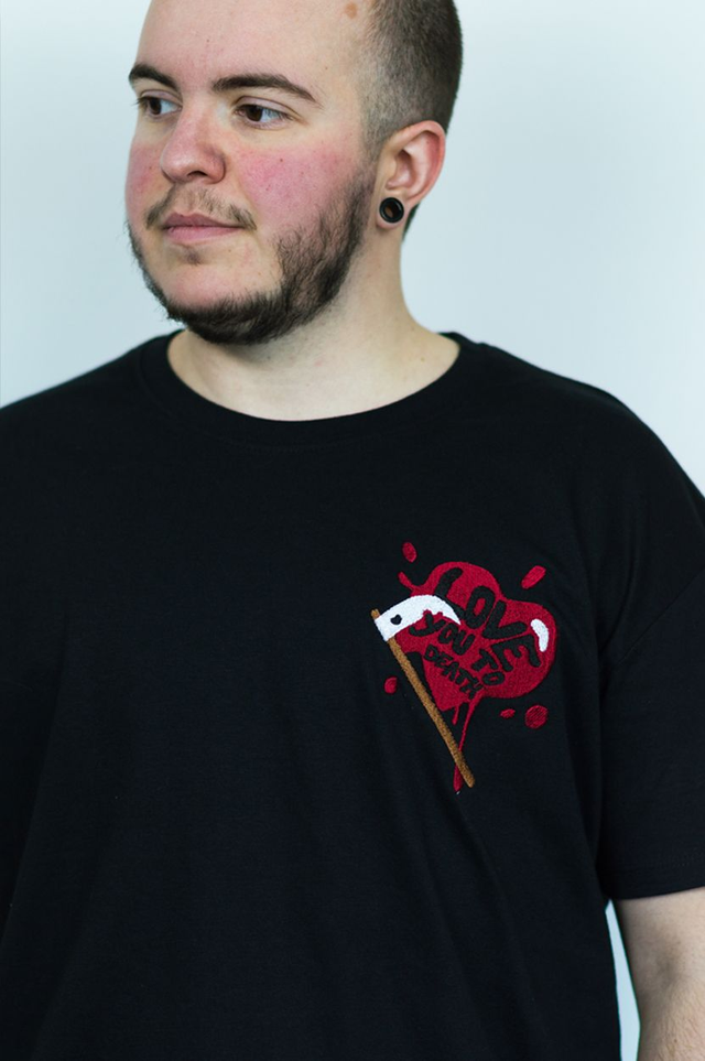 T-shirt brodé LOVE YOU TO DEATH
