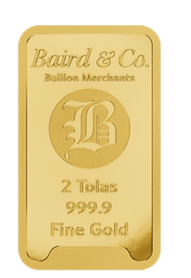 2 Tola Gold Minted Bar .9999 Fine