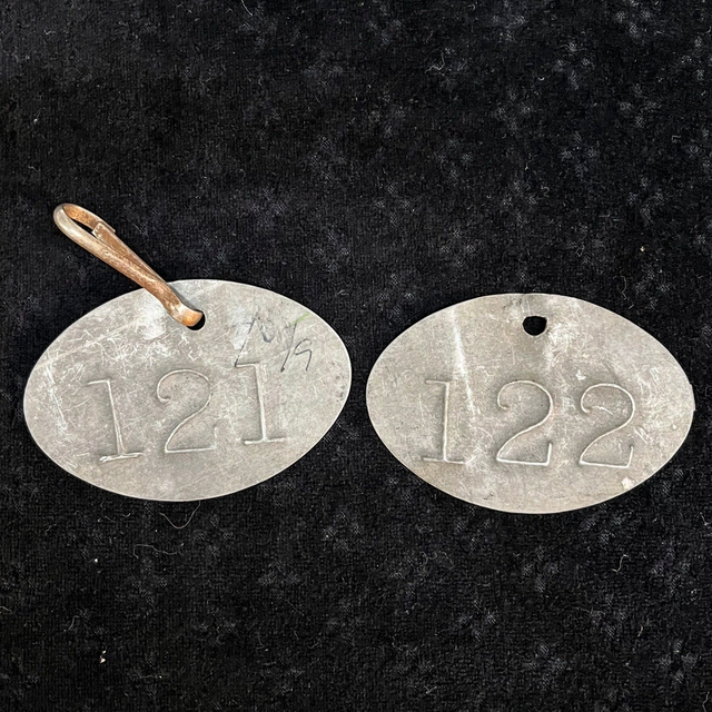 Two Vintage Miners Tally/ Checks No.121 And No.122