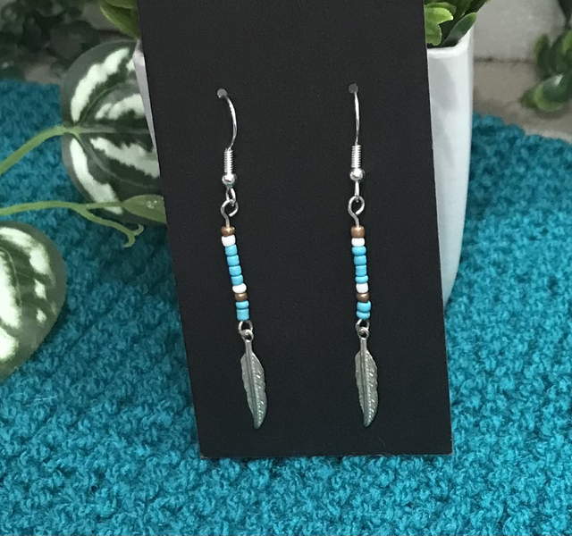 Silver/Blue Dangling Earrings- SDE216