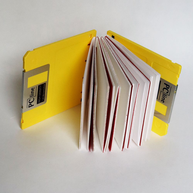 Yellow floppy disk book
