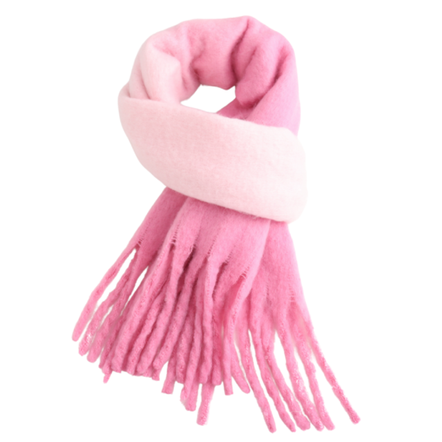 Pink Tie-dye Chunky Winter Scarf