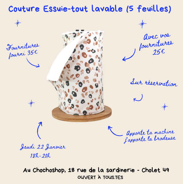 Essuie tout lavable - 22/01 - 18h/20h