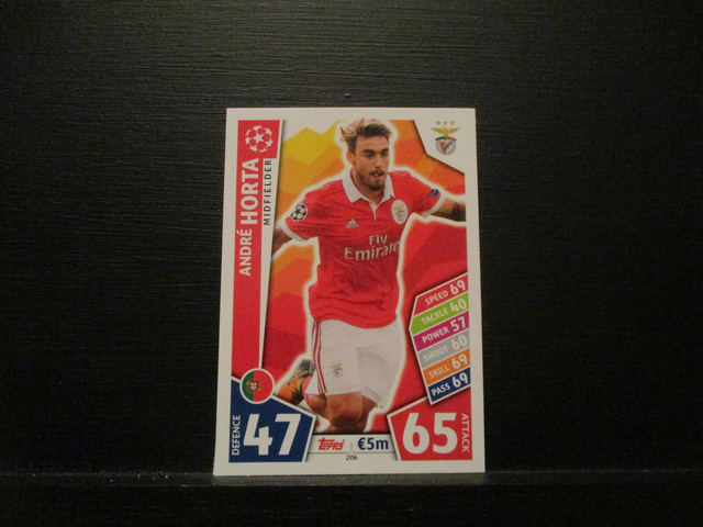 Andre Horta - UEFA Champions League Match Attax 2017/18 Original Trading Card #206