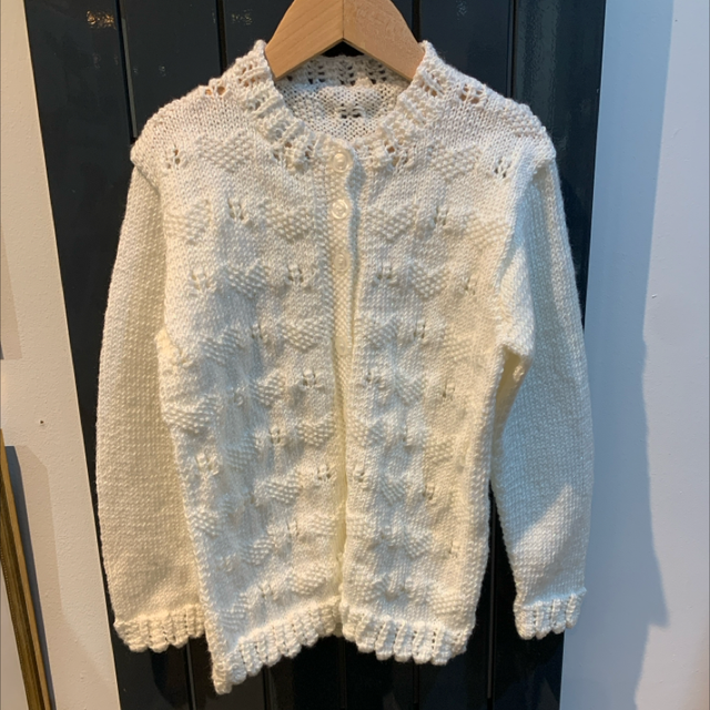 Hand Knitted Sparkly White Cardigan
