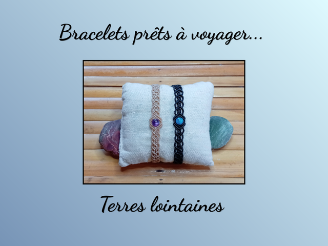 Bracelets macramé Améthyste et Apatite - Intuition et clarté  