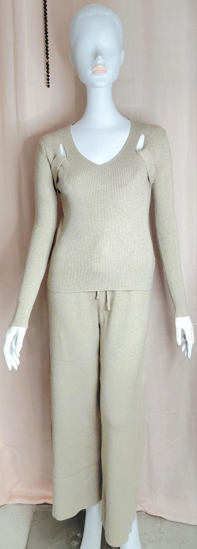 🌈 Ensemble Taupe Effet Seconde Peau Femme Chic Elégant Confort et Très Doux pour Tous les Jours Taille S/M🌈