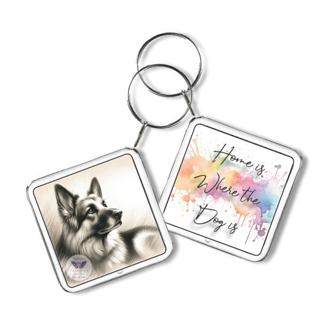 Artistic dog print Square Keyring (D79)