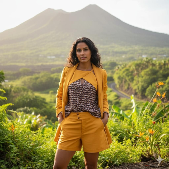 Ensemble 3 pièces Soleil Femme - Veste, Haut &amp; Short