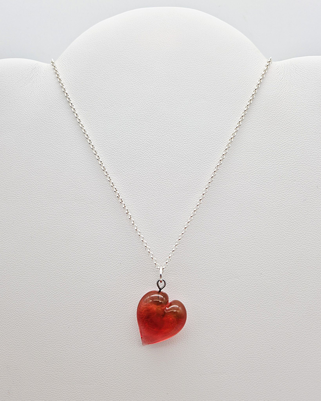 Pendentif Cœur rose transparent