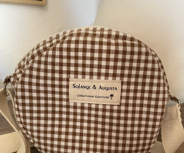 Sac rond Vichy cappuccino 