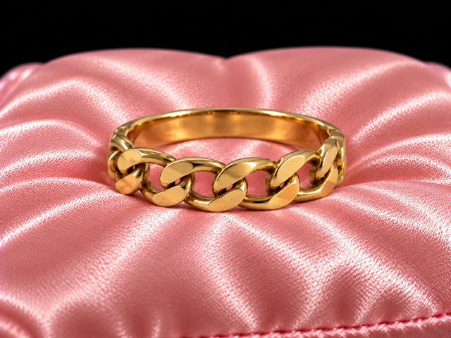 9ct Gold Curb Link Ring 