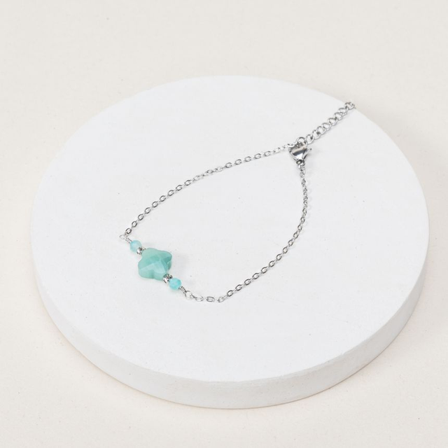 Bracelet Constance - Amazonite extra argentée