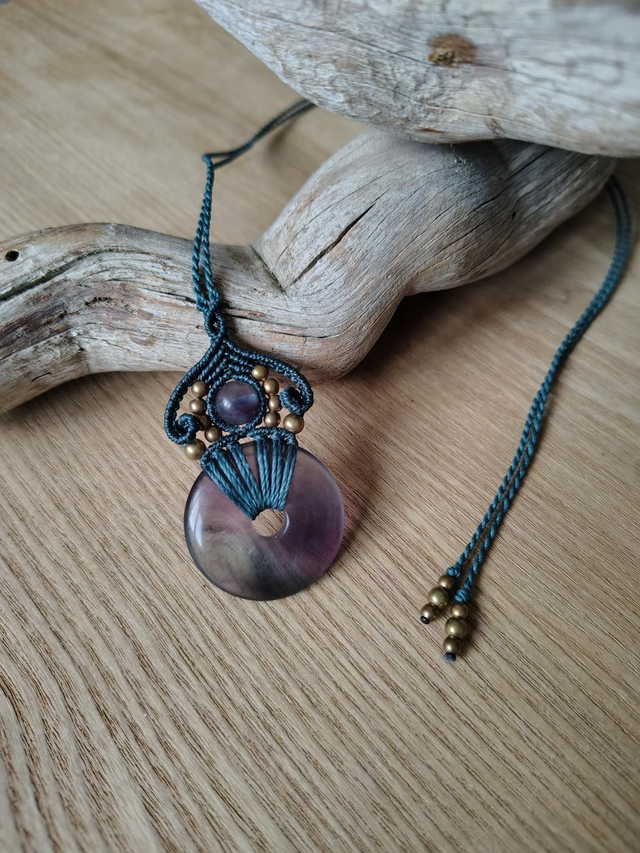 Collier donut Fluorite et laiton