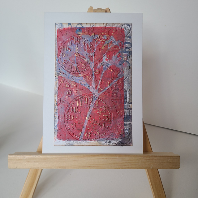 Carte gaufrée horloges