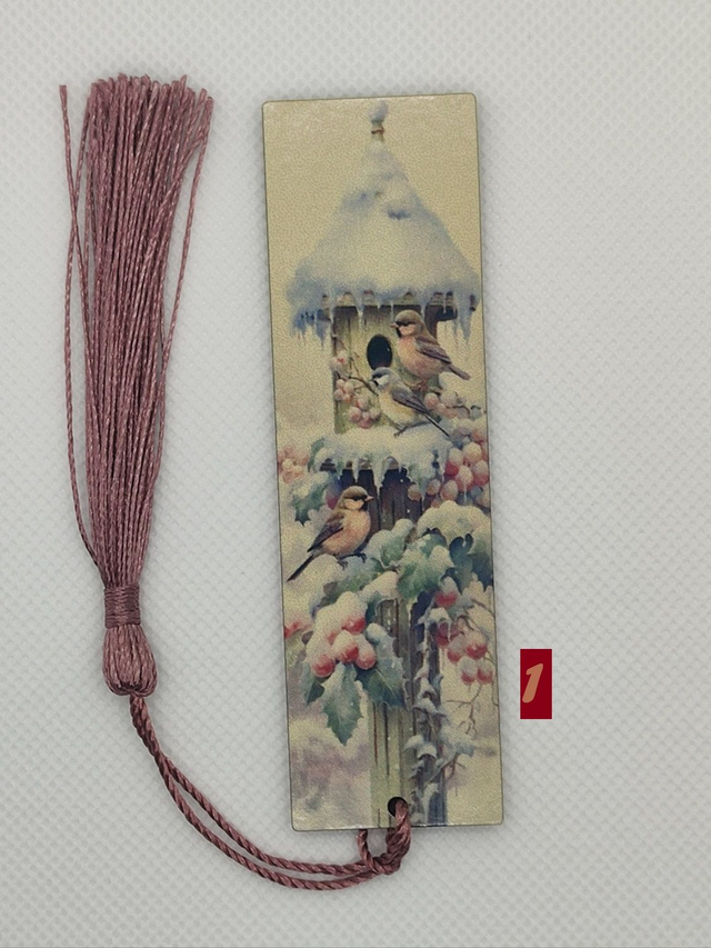 Marque-page thème oiseaux MDF 9,5 cm