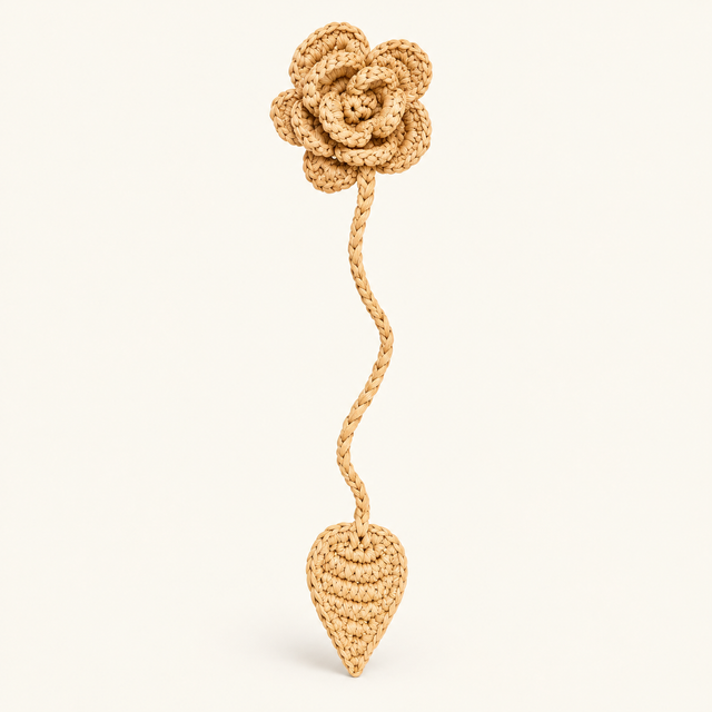 Bijou de sac Fleur & Feuille en raphia de Madagascar