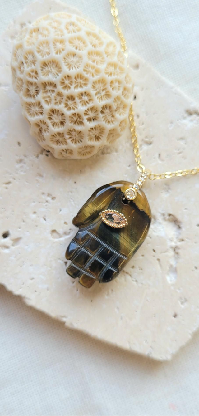 Collier HINDIES oeil de tigre