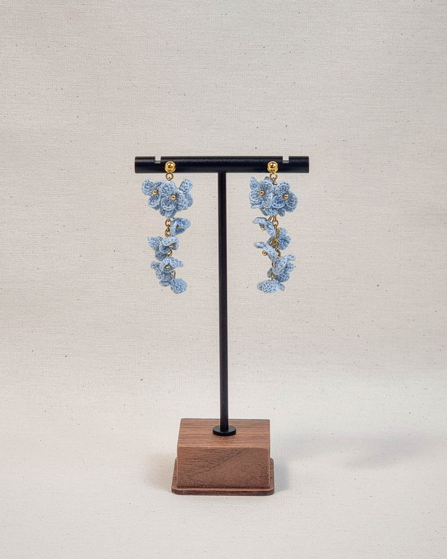 Kvačkani uhani modri