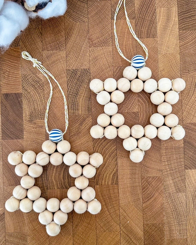 Ma belle étoile, suspension en perles en bois