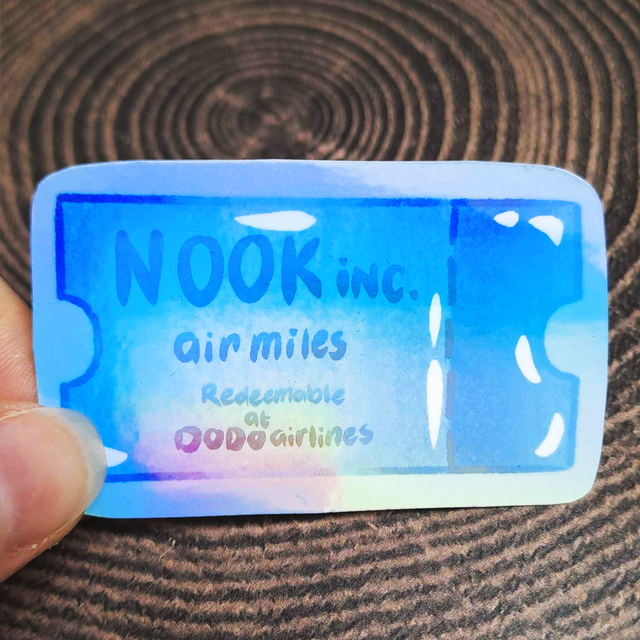 Nook Airmile Ticket Holographic Sticker
