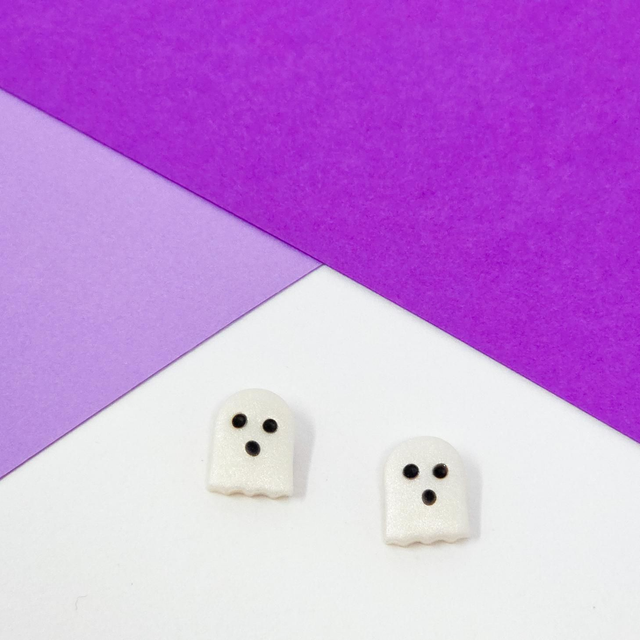 Spooky Pearl Ghost Studs 