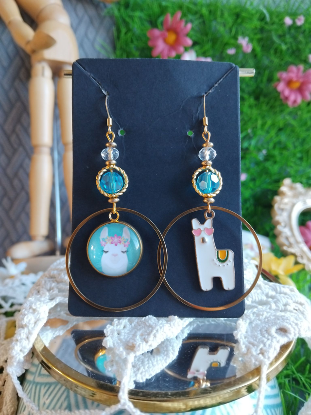 boucles d'oreilles lama