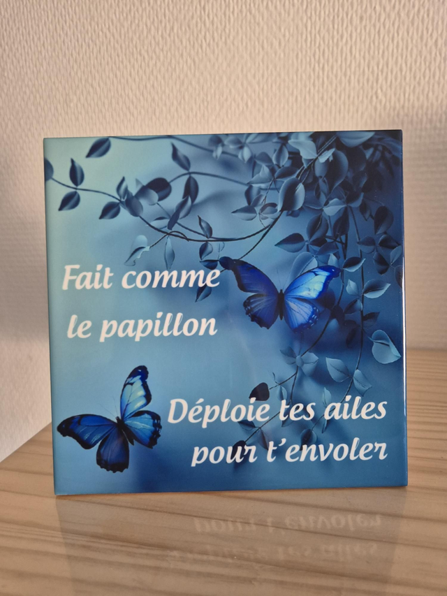 Carreau carrelage papillon bleu