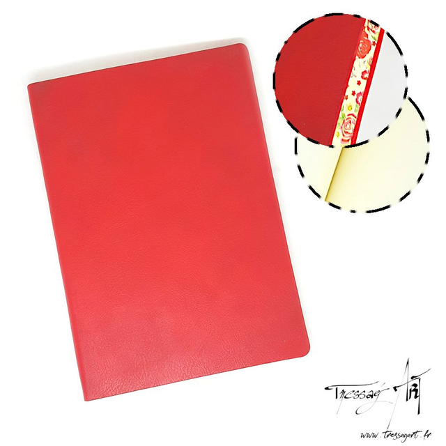 FLAMETREE - CARNET SOUPLE ROUGE FLEURS - TB012