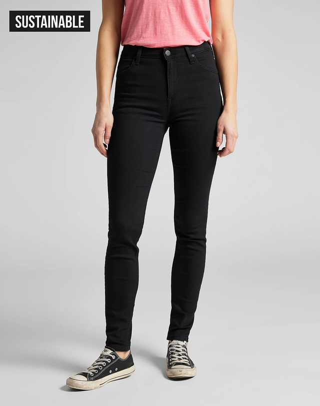 43881871 - JEANS Scarlett HIGH in Black Rinse  61- Cotton 25- Polyester 12- Viscose 2- Elas