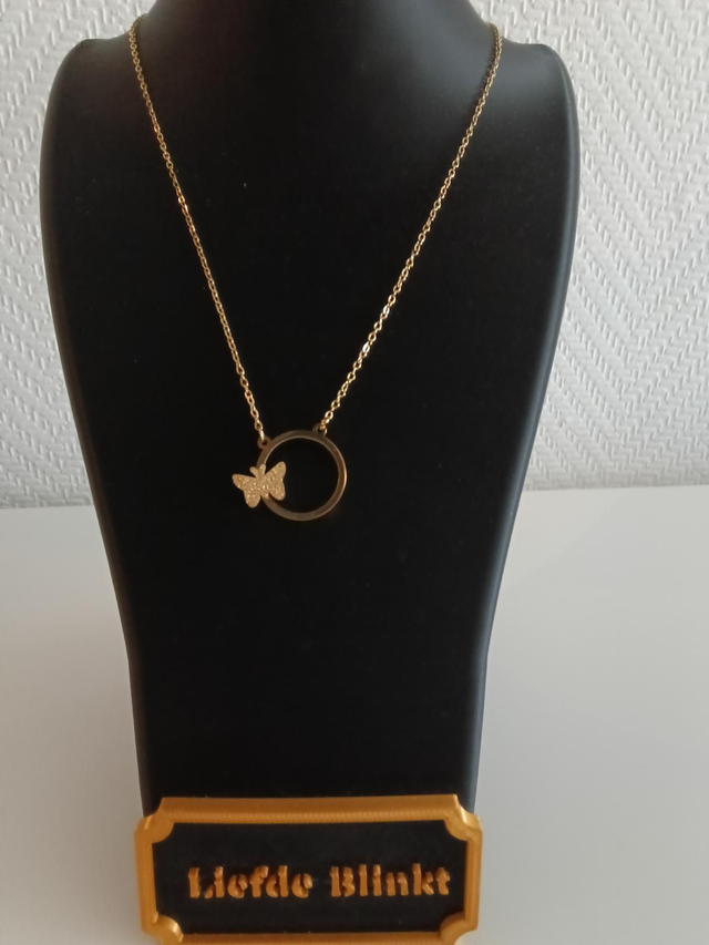 Vlinder met ring goud kleurig