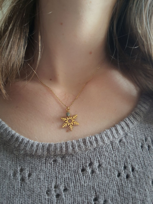 Collier Flocon doré - Labradorite