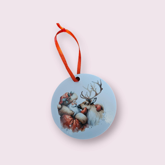 Boule de Noël Père Noël et Reine