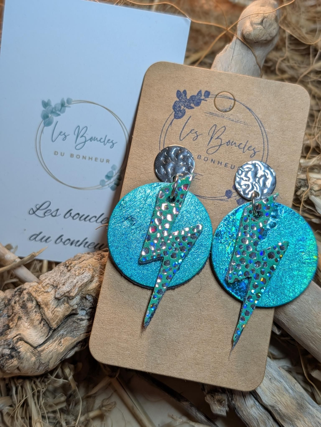 Boucles d'oreilles Queen turquoise qu015