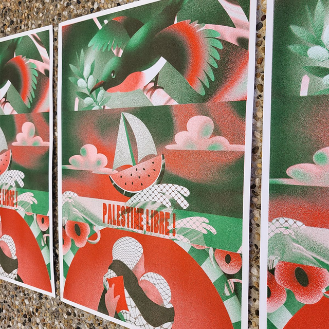 "Palestine Libre" - Affiche Risographie A3