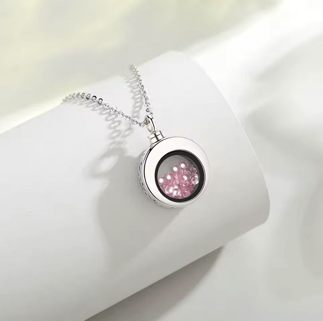Eudora 925 sterling zilver Silver Circle ashanger met kristallen