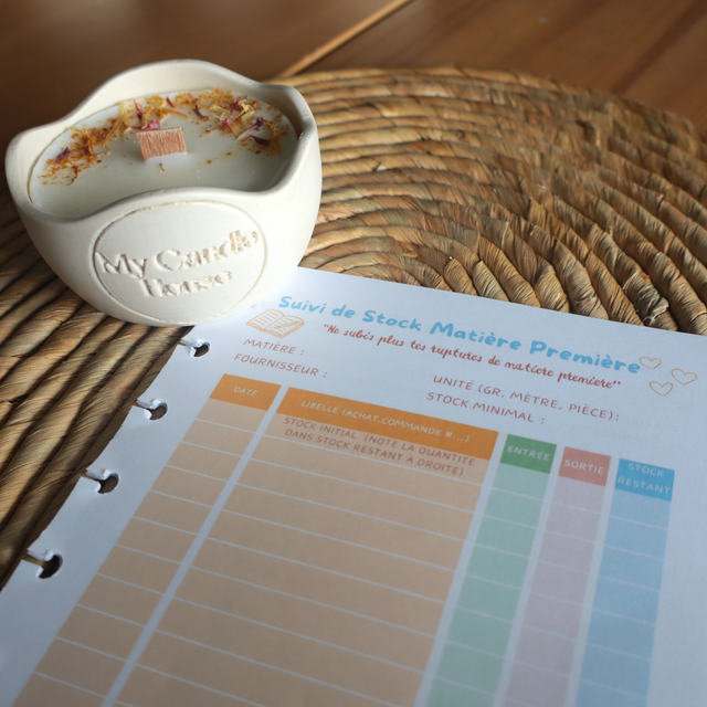 Recharge 24 Suivis de Stock Matières Premières + Recharge bougie (en option)