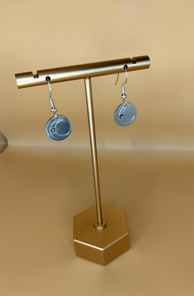 Hand-Stamped Aluminum Moon Earrings – Unique Celestial Jewellery